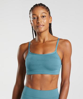 Gymshark Seamless Jacquard Ženske Bralette Plave | HR 3172LIS